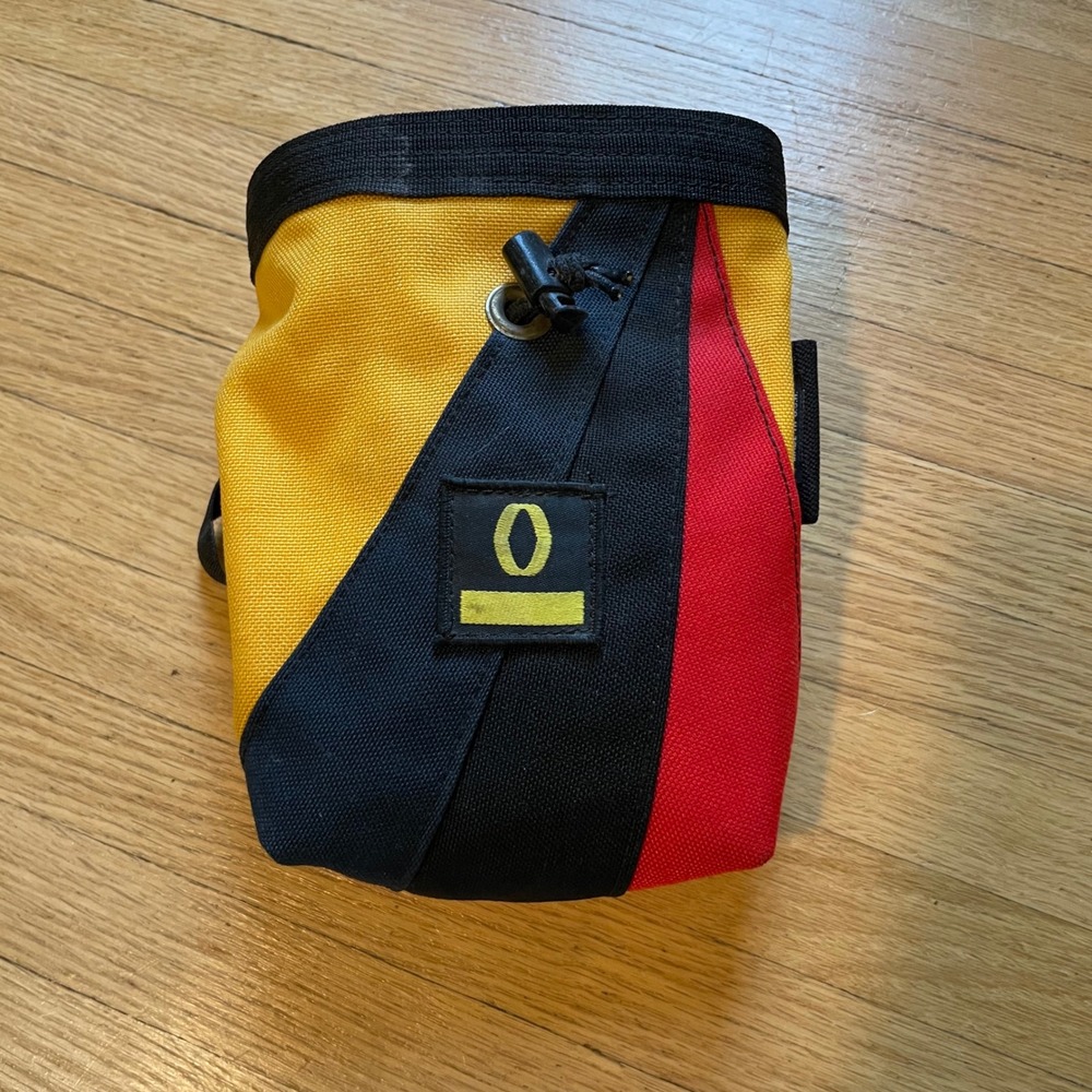 Organic Climbing Solar Sewn Chalk Bag Large Yellow Black Red Bouldering
